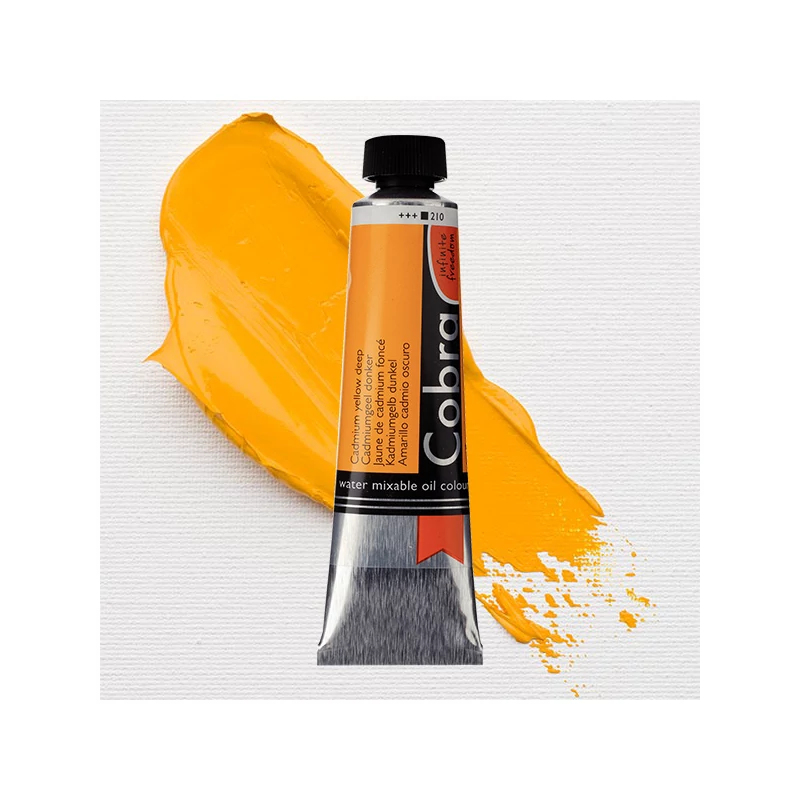 Talens Cobra vodena uljana boja, 40 ml - 210, cadmium yellow deep