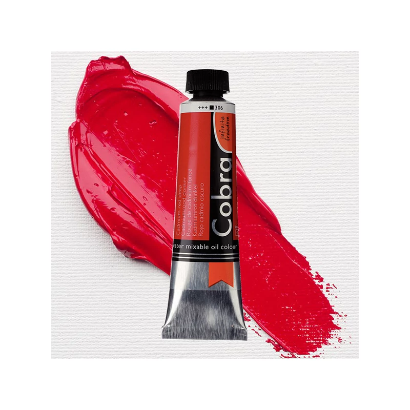 Talens Cobra vodena uljana boja, 40 ml - 306, cadmium red deep