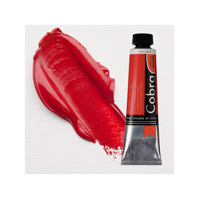 Talens Cobra vodena uljana boja, 40 ml - 317, transparent red medium