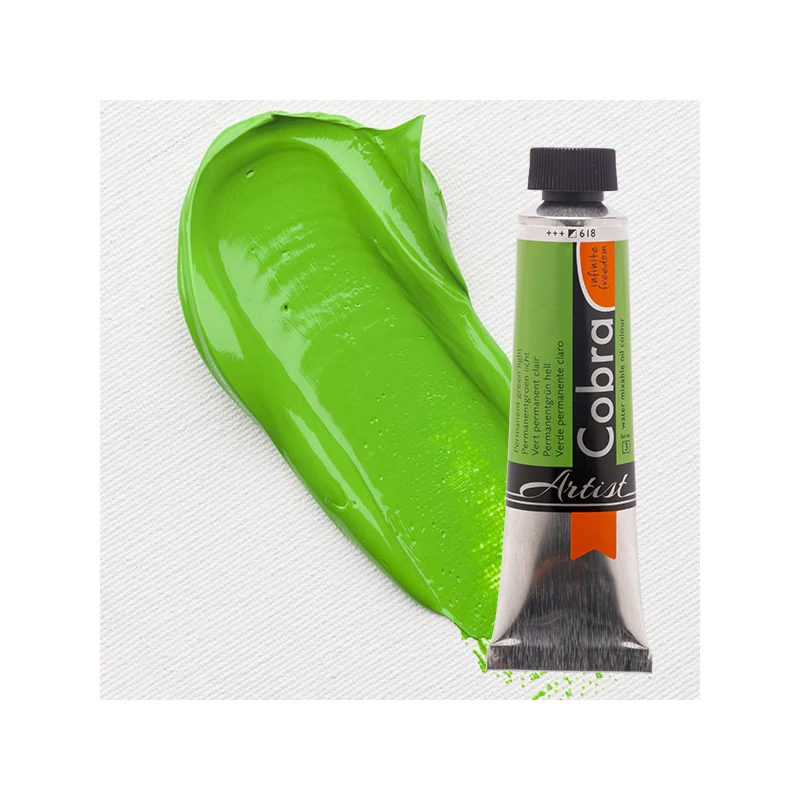 Talens Cobra vodena uljana boja, 40 ml - 618, permanent green light