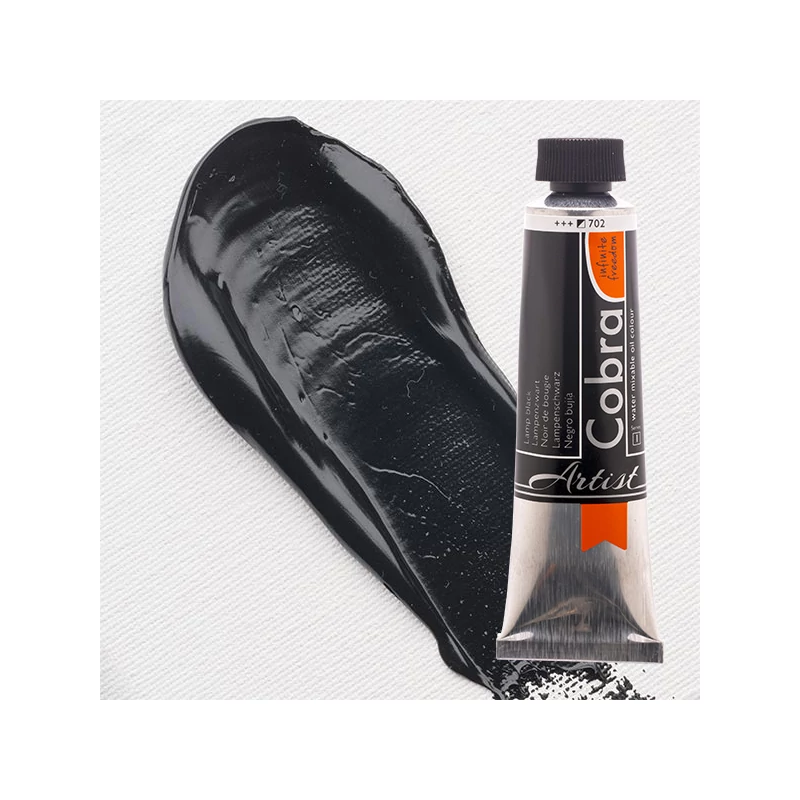 Talens Cobra vodena uljana boja, 40 ml - 702, lamp black