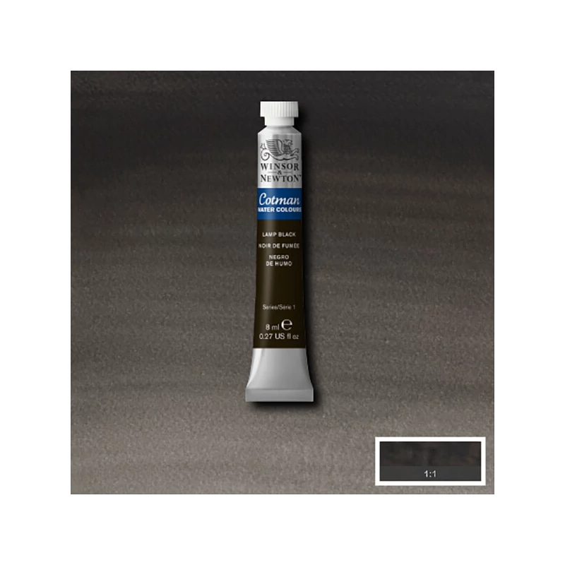 Winsor&Newton Cotman akvarel boja u tubi,  ml - 337, lamp black