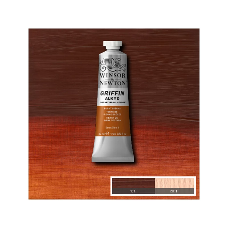 Winsor&Newton Griffin alkidna uljana boja, 37 ml - 074, burnt sienna