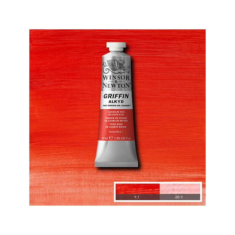 Winsor&Newton Griffin alkidna uljana boja, 37 ml - 095, cadmium red medium hue