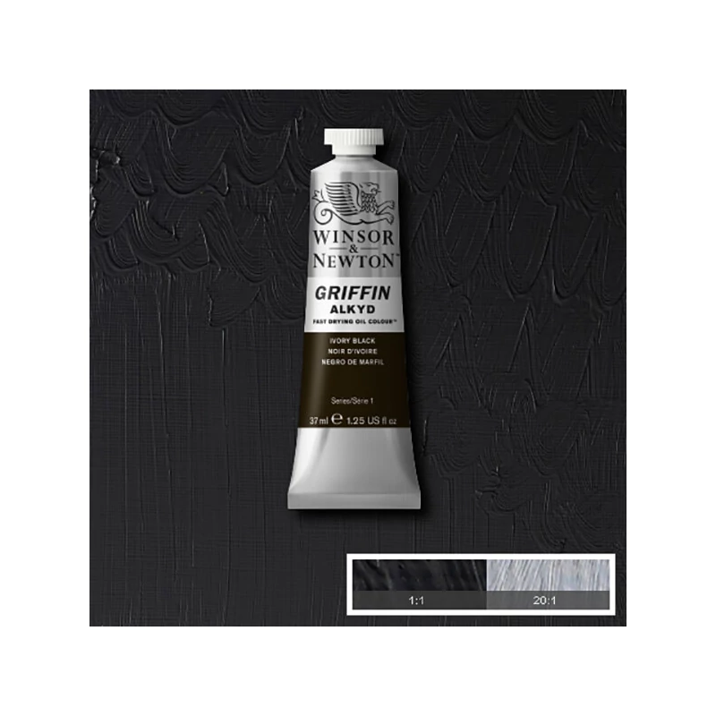 Winsor&Newton Griffin alkidna uljana boja, 37 ml - 331, ivory black