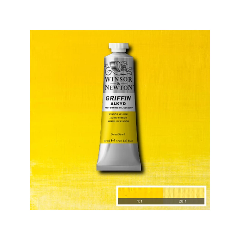 Winsor&Newton Griffin alkidna uljana boja, 37 ml - 730, winsor yellow