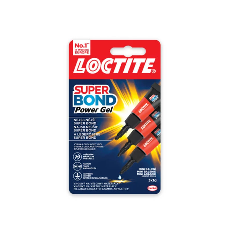 Loctite, Super Bond Power Gel Mini Trio trenutno ljepilo, 3x1 g