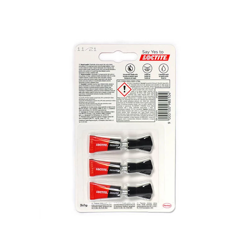 Loctite, Super Bond Power Gel Mini Trio trenutno ljepilo, 3x1 g