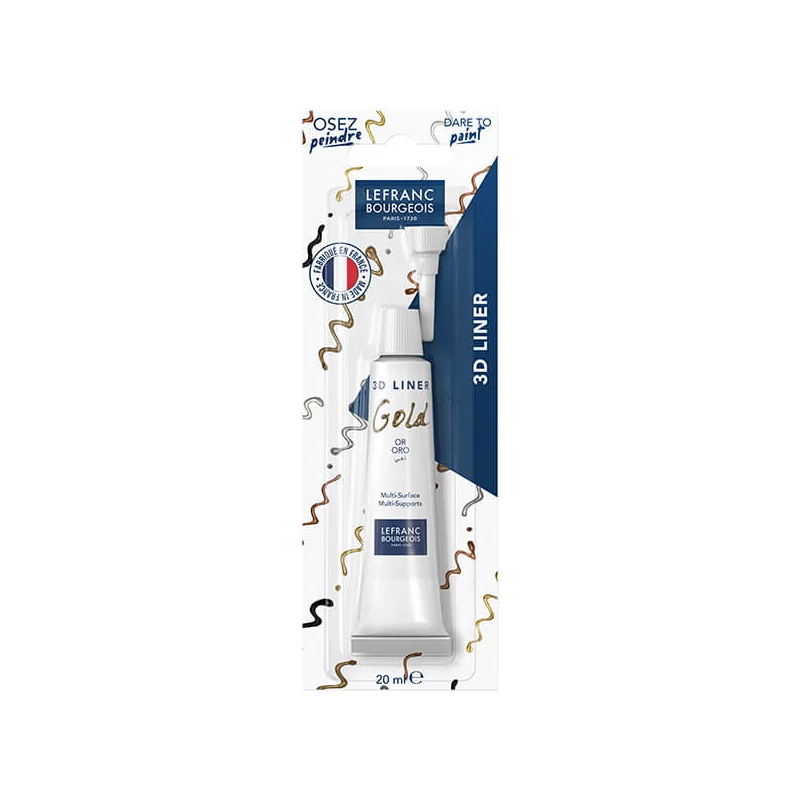 3D Liner kontur boja, bez pečenja, 20 ml – zlatna
