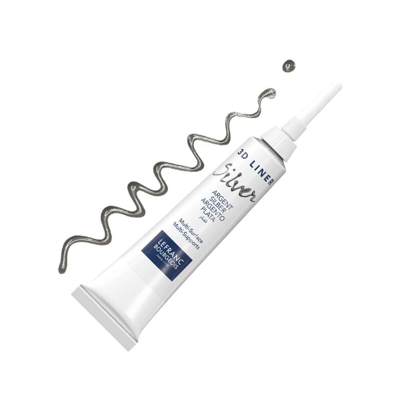3D Liner kontur boja, bez pečenja, 20 ml – srebrna