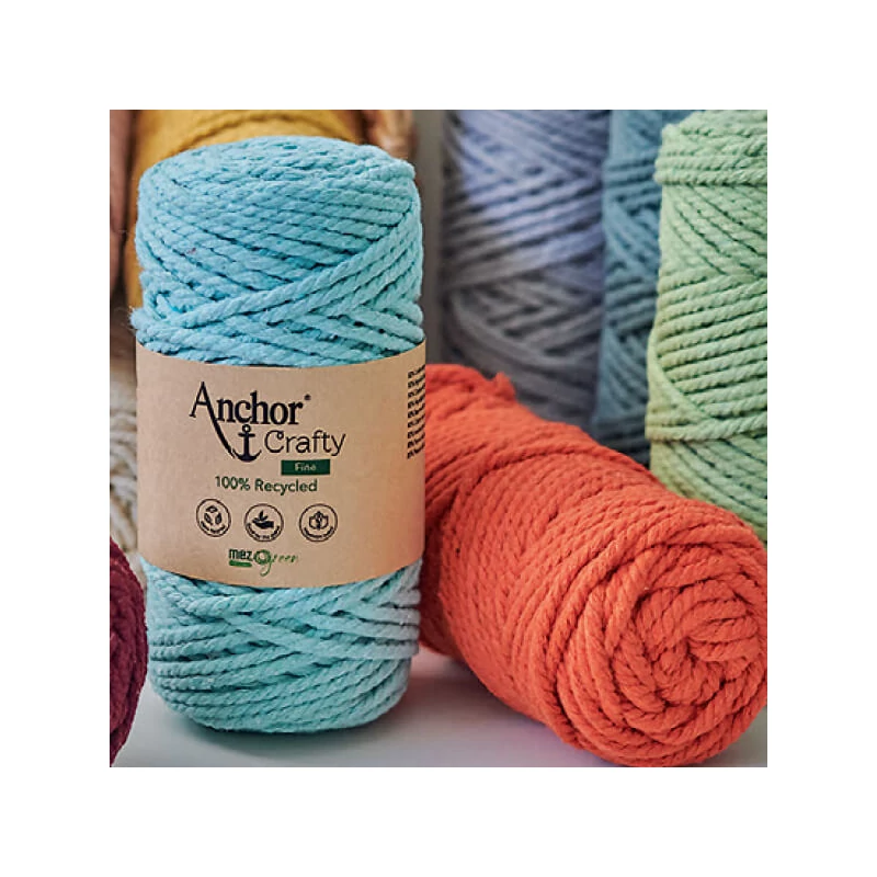 Macramé pređa, Anchor Crafty Fine, češljana, 3 mm - cimet