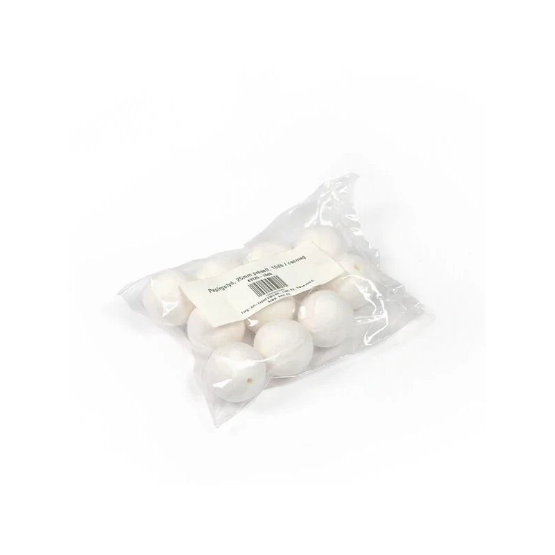 Kuglice od prešanog papira u pakiranju - 25 mm, bijele boje, 10 kom