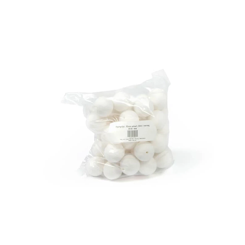Kuglice od prešanog papira u paketu - 30 mm, bijele boje, 50 kom