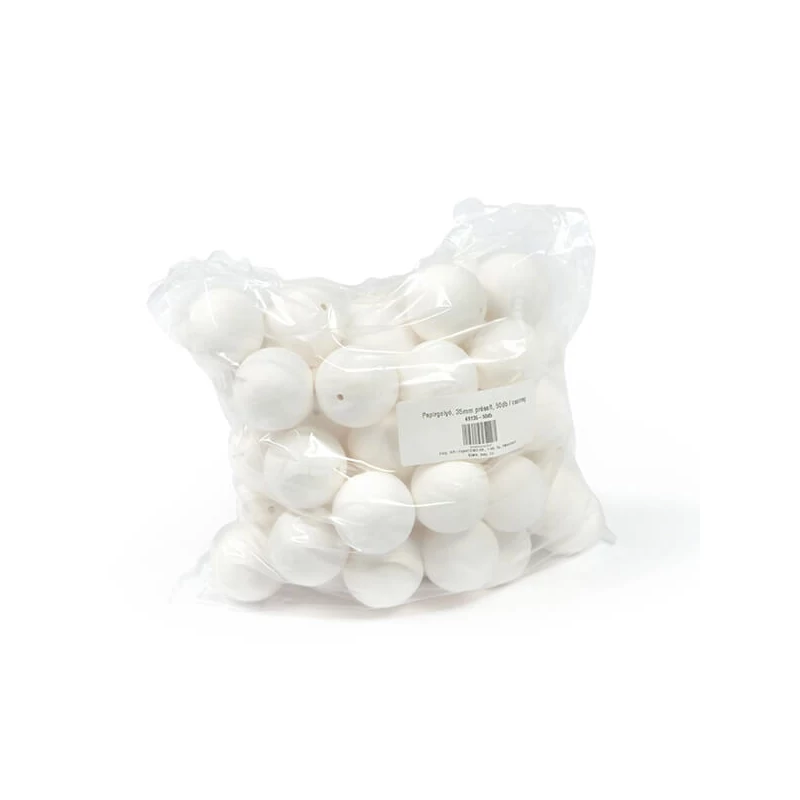 Kuglice od prešanog papira u pakiranju - 35 mm, bijele boje, 50 kom