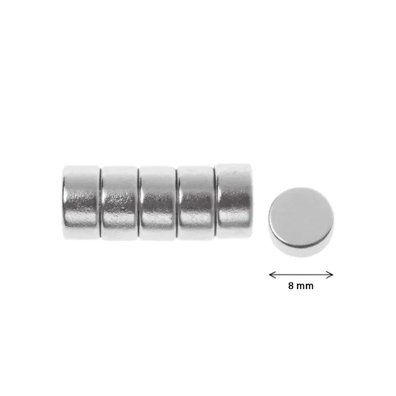 Super jaki okrugli magnet - 8 mm, 6 kom
