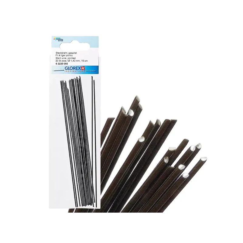 Igla za svijeće, igla za cvijeće, šiljasta žica - 1,4 mm, 15 cm, 20 kom - crna