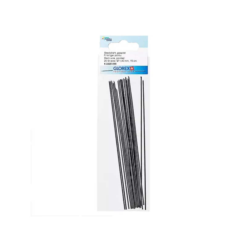 Igla za svijeće, igla za cvijeće, šiljasta žica - 1,4 mm, 15 cm, 20 kom - crna