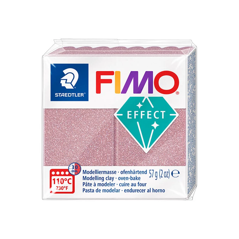 FIMO Effect pečena glina, 57 g - svjetlucavo ružičasto zlato (8010-212)