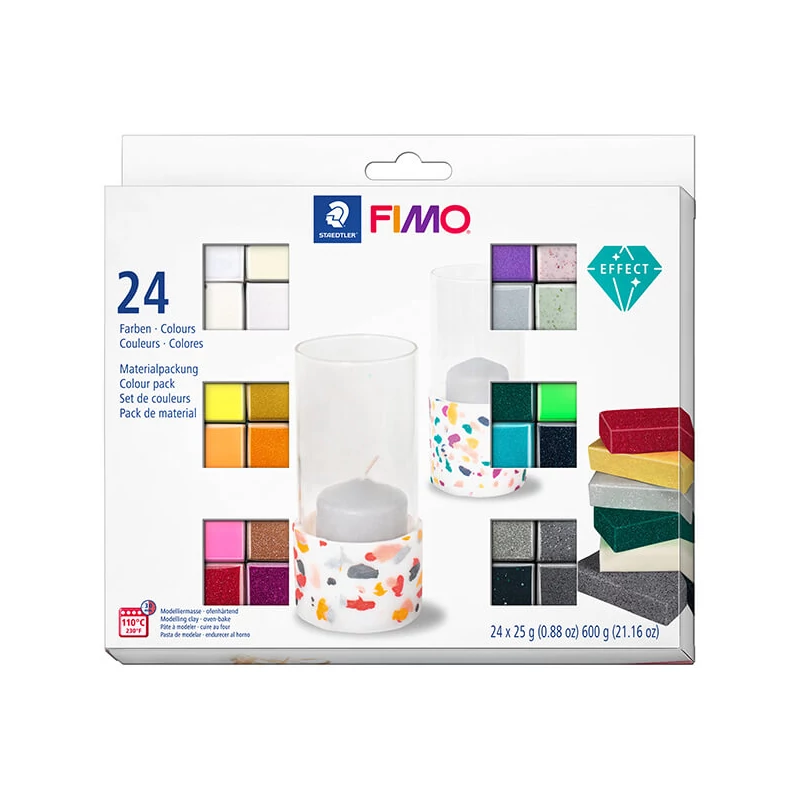 FIMO Effect Color Pack set pečena glina, 24x25 g