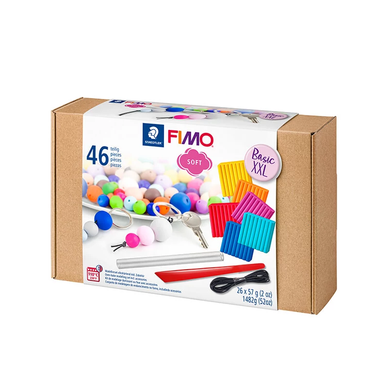 FIMO Soft Basic XXL Set set pečena glina, 26x57 g s priborom