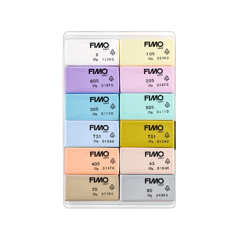 FIMO Soft Color Pack set pečena glina, 12x25 g - Pastelne boje