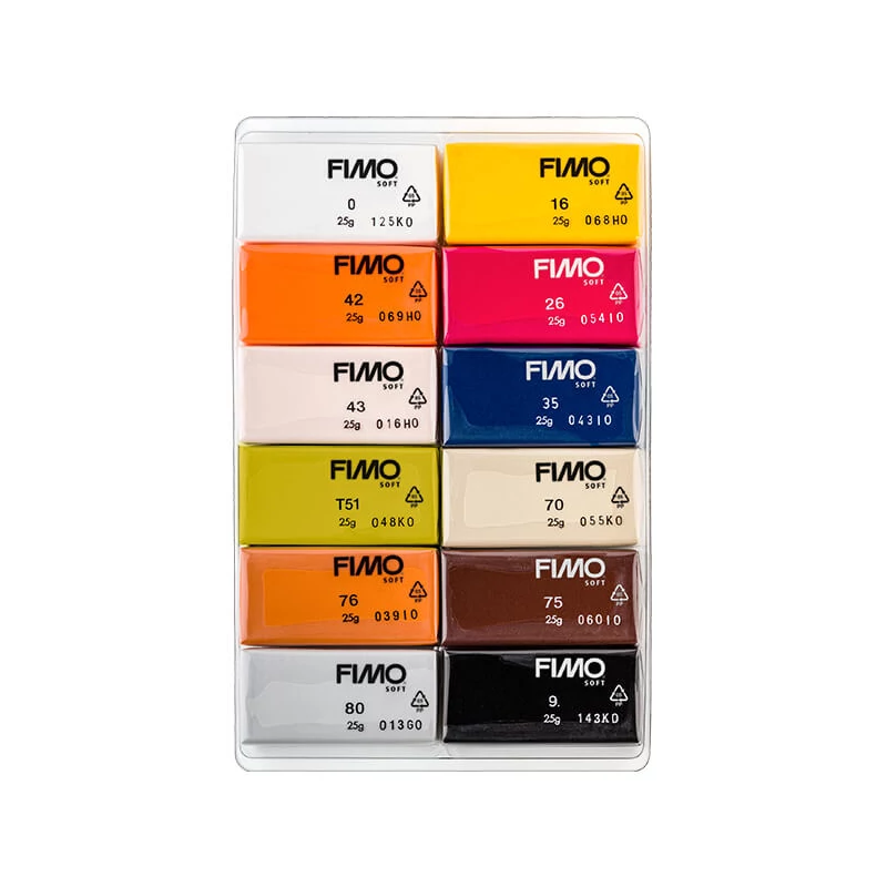 FIMO Soft Color Pack set pečena glina, 12x25 g - Prirodne boje