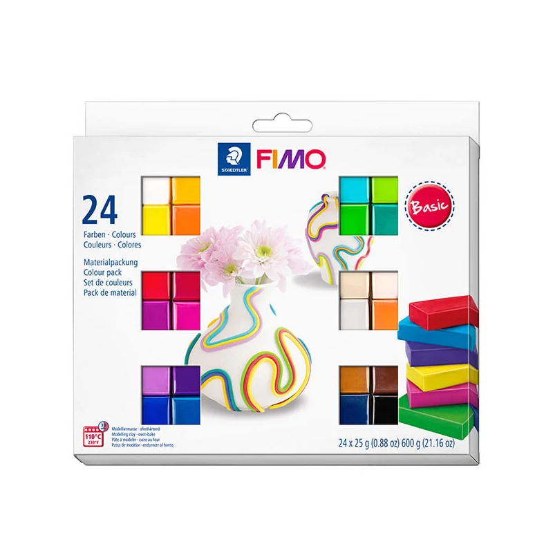 FIMO Soft Color Pack set pečena glina, 24x25 g - Osnovne boje