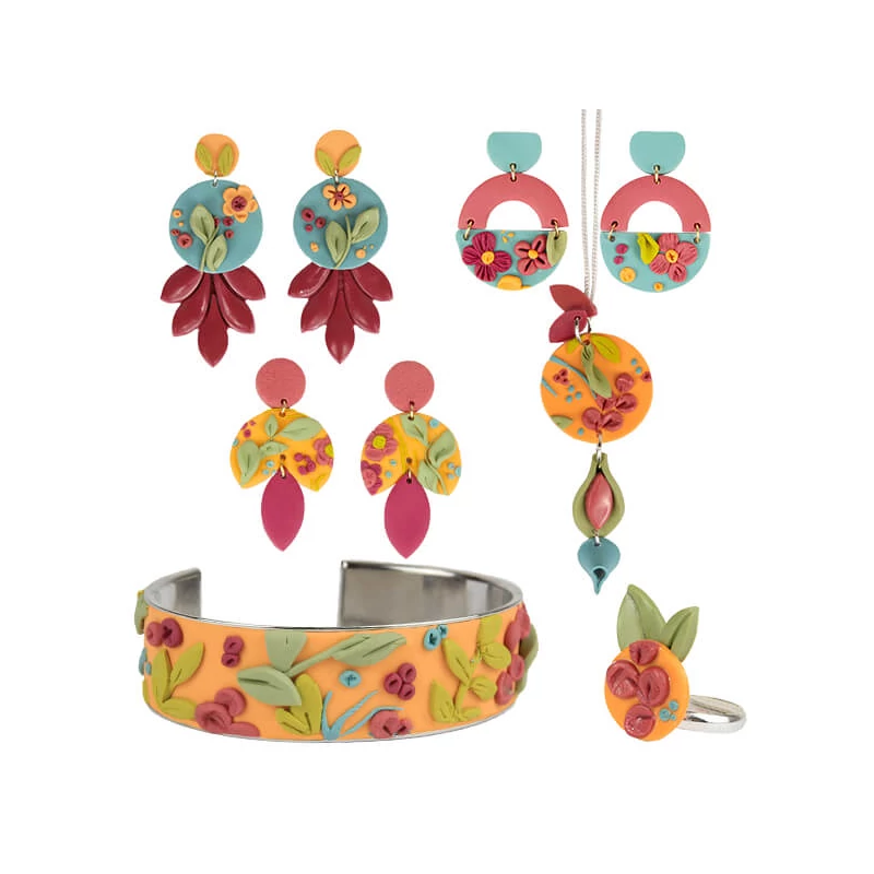 Fimo Soft set pečena glina, 4x25 g - Sheet design, Slab Design