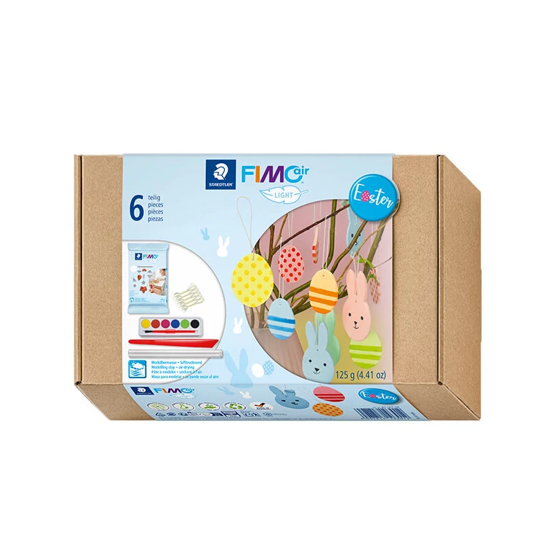 FIMO Air Light Easter Set, uskrsni set gline, 125 g s dodacima