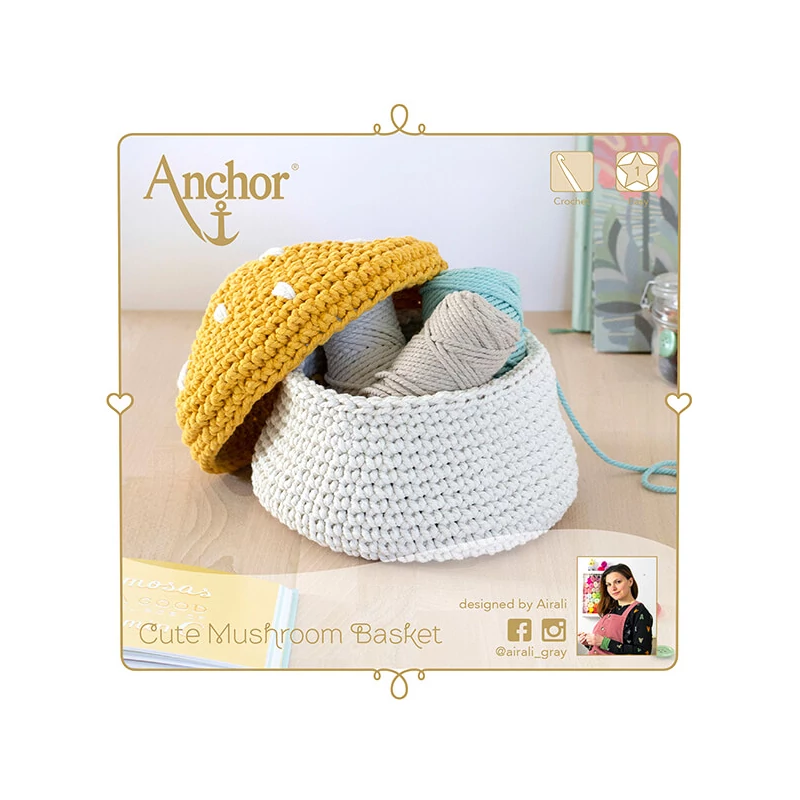 Anchor Crafty fino heklani set - košara s gljivama