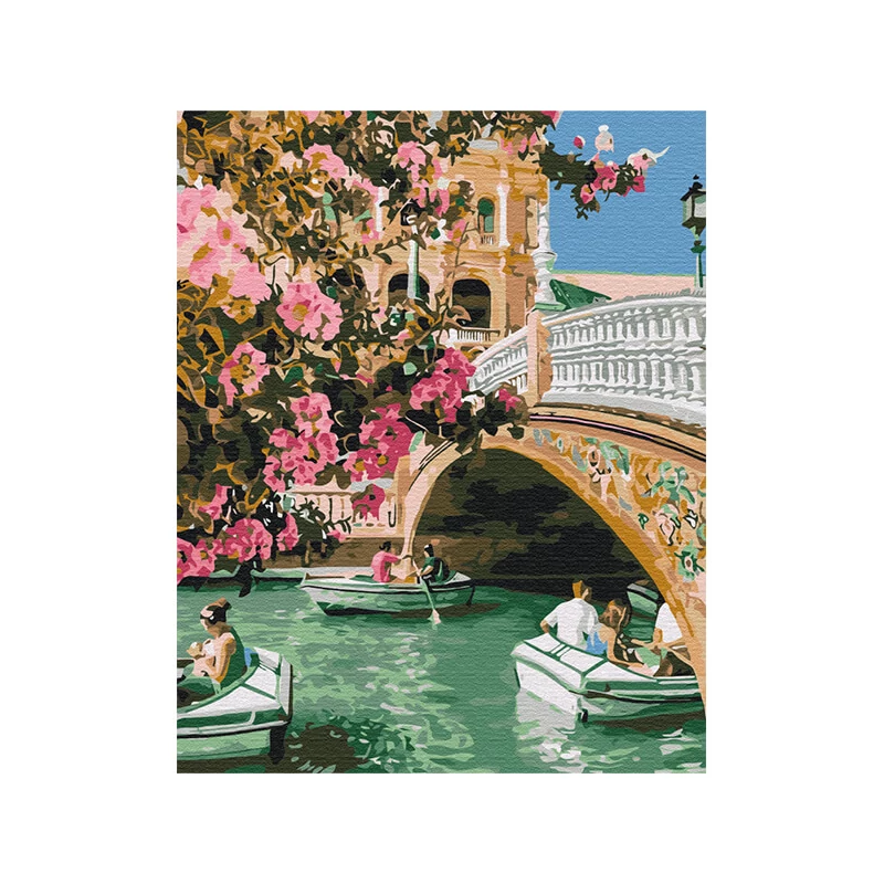 Set za bojanje brojevima, na rastegnutom platnu, 40x50 cm - Venecija u proljeće