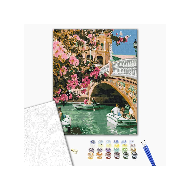 Set za bojanje brojevima, na rastegnutom platnu, 40x50 cm - Venecija u proljeće