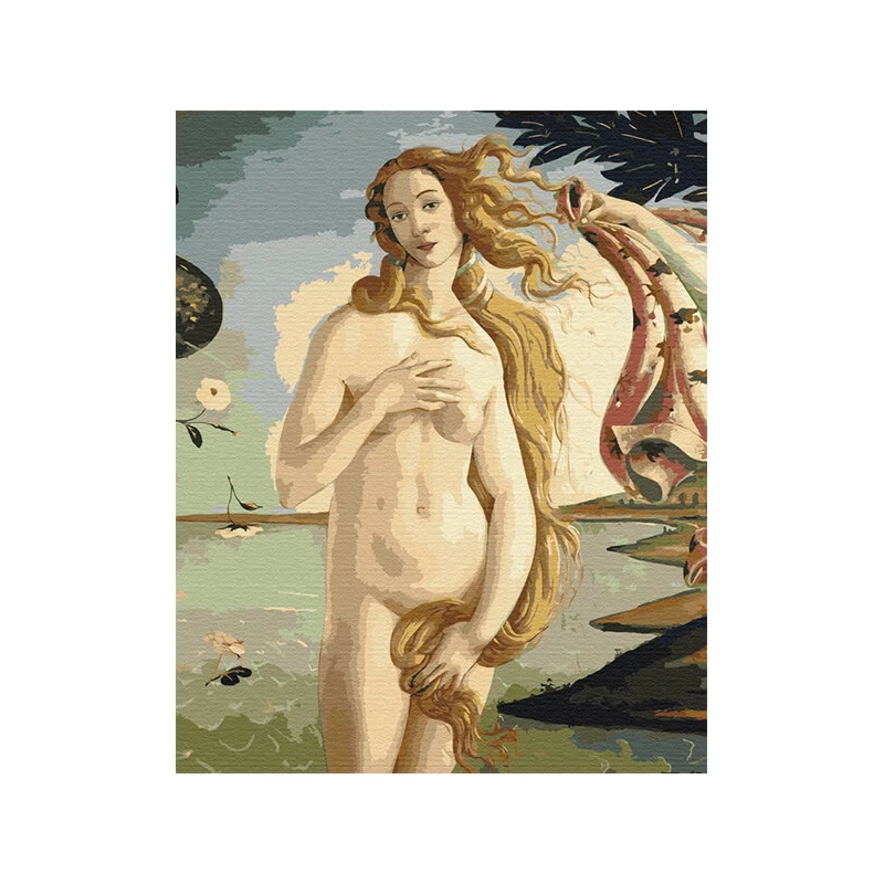 Set za bojanje s brojevima, na rastegnutom platnu, 40x50 cm - Botticelli: Rođenje Venere