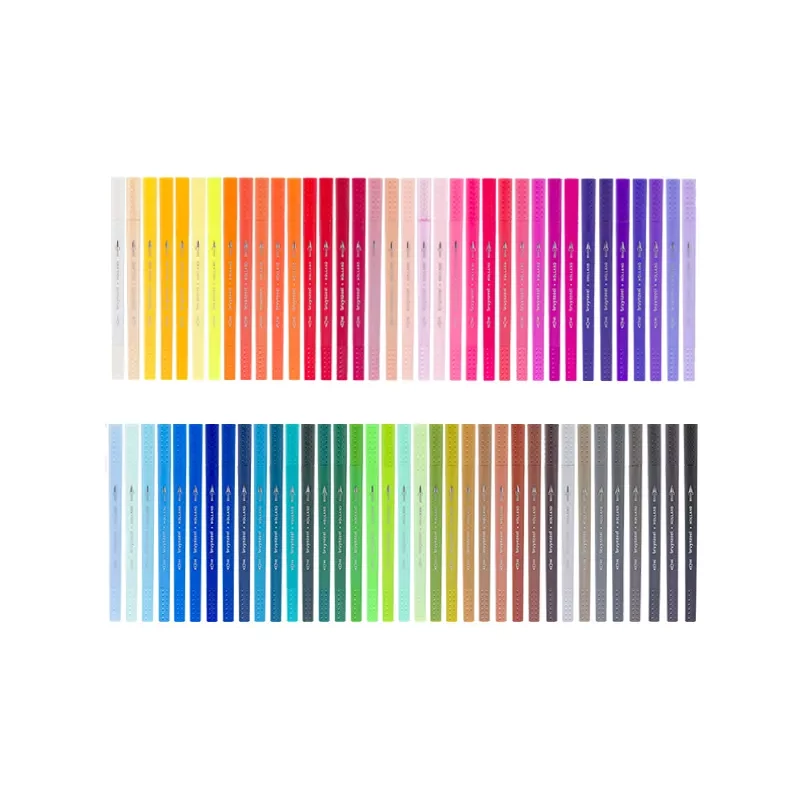 Bruynzeel Fineliner Brush pen dvostrani set flomastera - 72 kom, metalna kutija