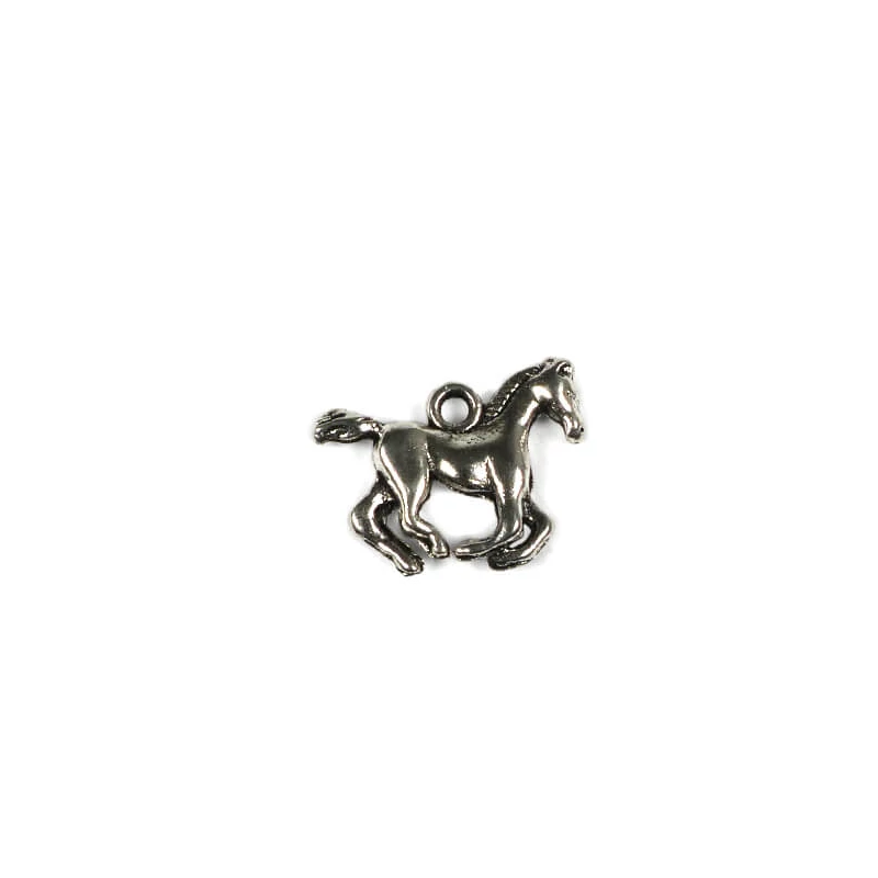 Privjesak metalni ukras, 1 kom - konj, galop, 3D, mali