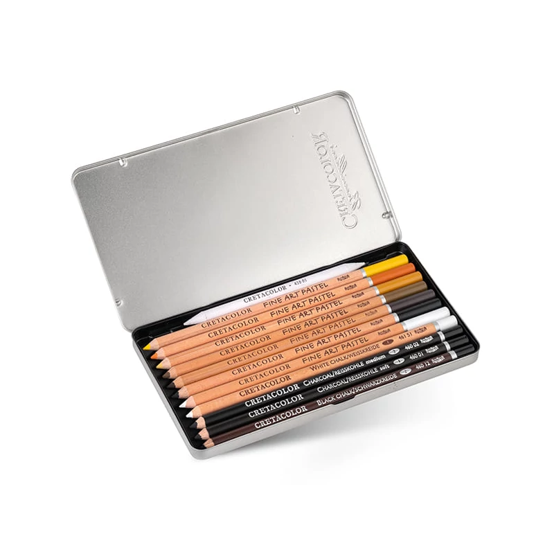 Cretacolor Eagle Set komplet za crtanje, 12-dijelni, u metalnoj kutiji