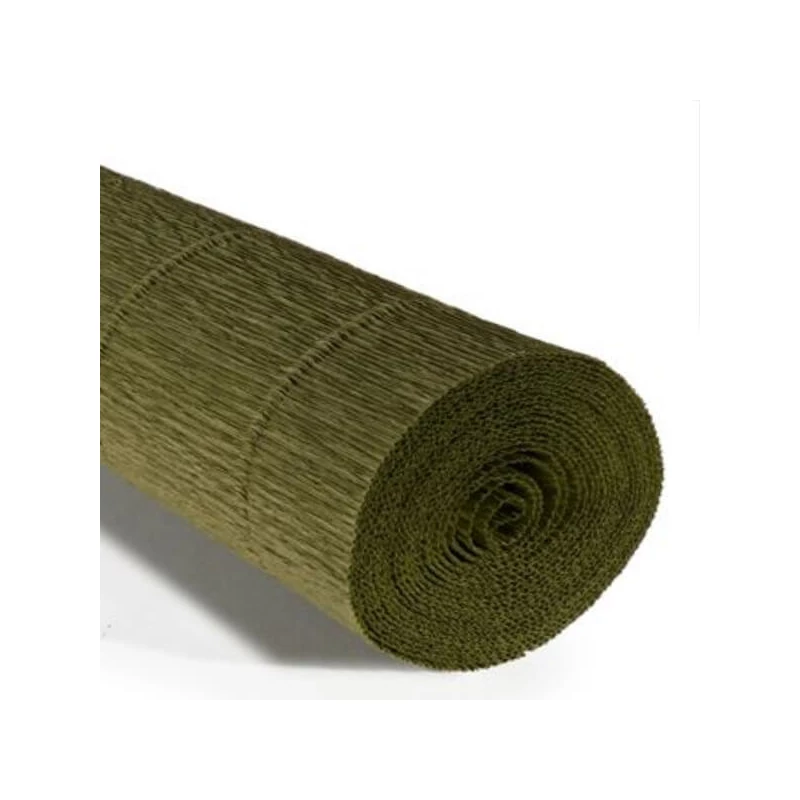 Cvjetni krep papir, 180 g, 50x250 cm - 17A8 tamno maslinasto zelena