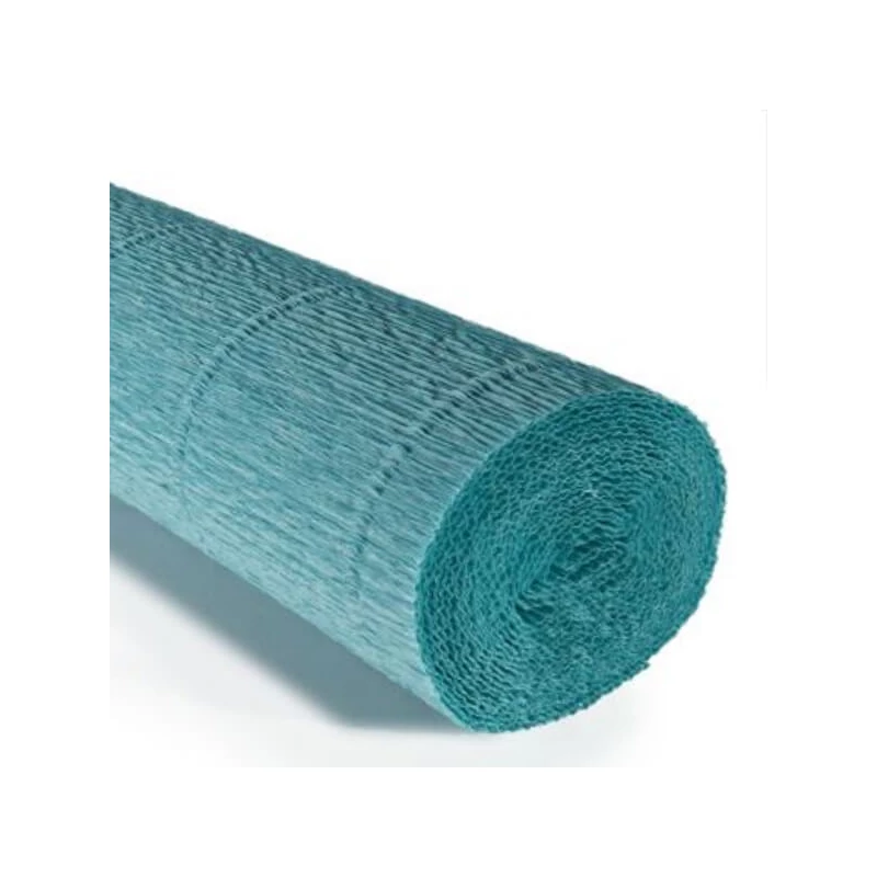 Cvjetni krep papir, 180 g, 50x250 cm - 17E/3 svijetlo tirkizna