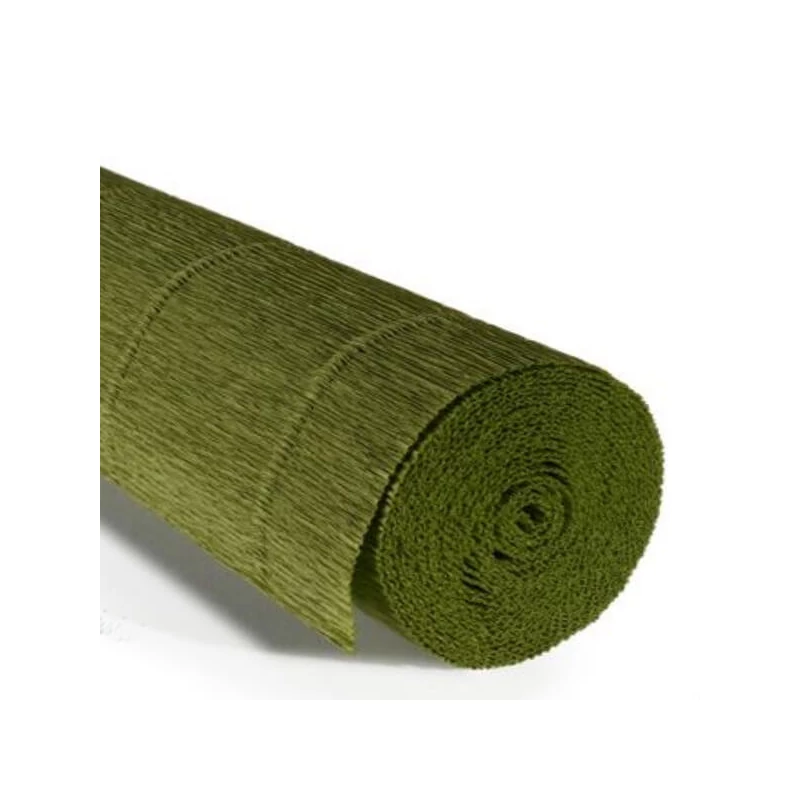 Cvjetni krep papir, 180 g, 50x250 cm - 622 maslinasto zelena