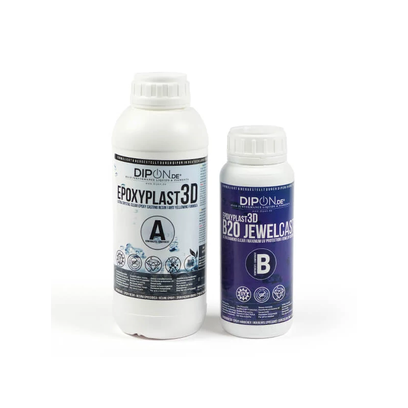 Umjetna smola, dvokomponentna epoksidna smola, Dipon B20 JewelCast, 1000+500 g