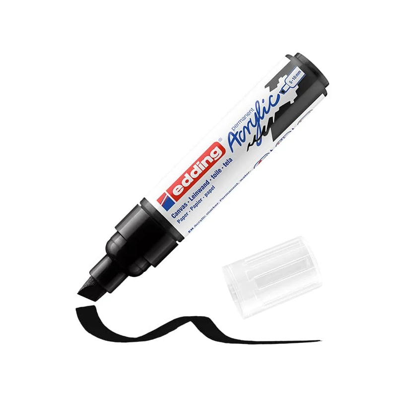 edding 5000 akrilni marker (flomaster), odrezani kraj, B (5-10 mm) - 901, black