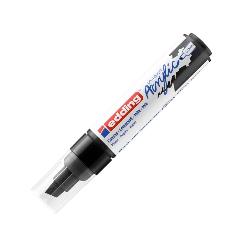 edding 5000 akrilni marker (flomaster), odrezani kraj, B (5-10 mm) - 901, black