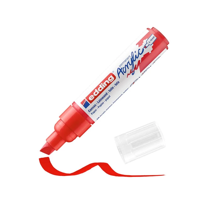 edding 5000 akrilni marker (flomaster), odrezani kraj, B (5-10 mm) - 902, traffic red