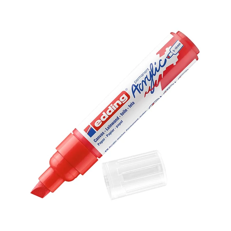 edding 5000 akrilni marker (flomaster), odrezani kraj, B (5-10 mm) - 902, traffic red