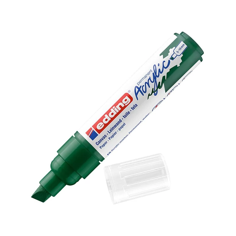 edding 5000 akrilni marker (flomaster), odrezani kraj, B (5-10 mm) - 904, moss green