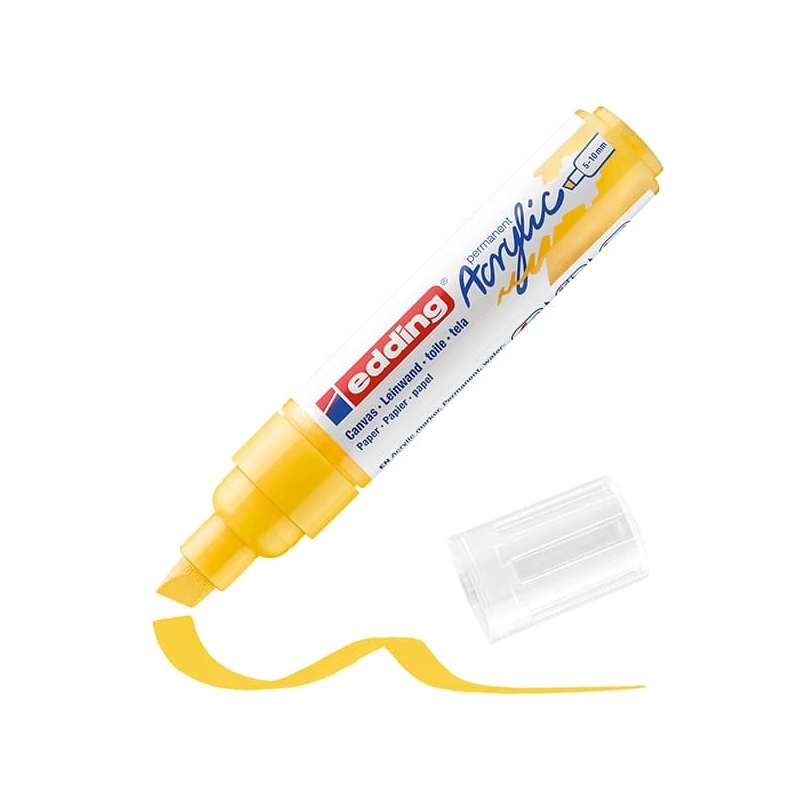 edding 5000 akrilni marker (flomaster), tupi kraj, B (5-10 mm) - 905, prometno žuti
