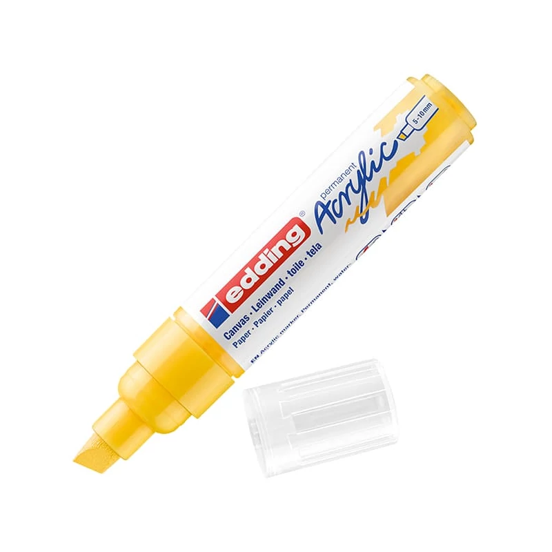 edding 5000 akrilni marker (flomaster), tupi kraj, B (5-10 mm) - 905, prometno žuti