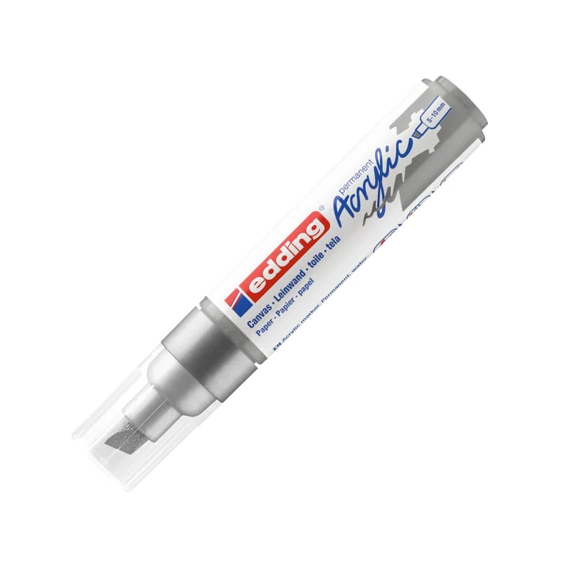 edding 5000 akrilni marker (flomaster), odrezani kraj, B (5-10 mm) - 923, rich silver