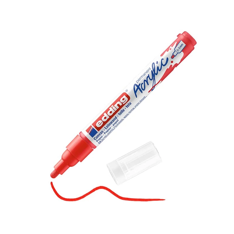 edding 5100 akrilni marker (flomaster), M (2-3 mm) - 902, traffic red