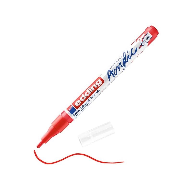 edding 5300 akrilni marker (flomaster), F (1-2 mm) - 902, traffic red